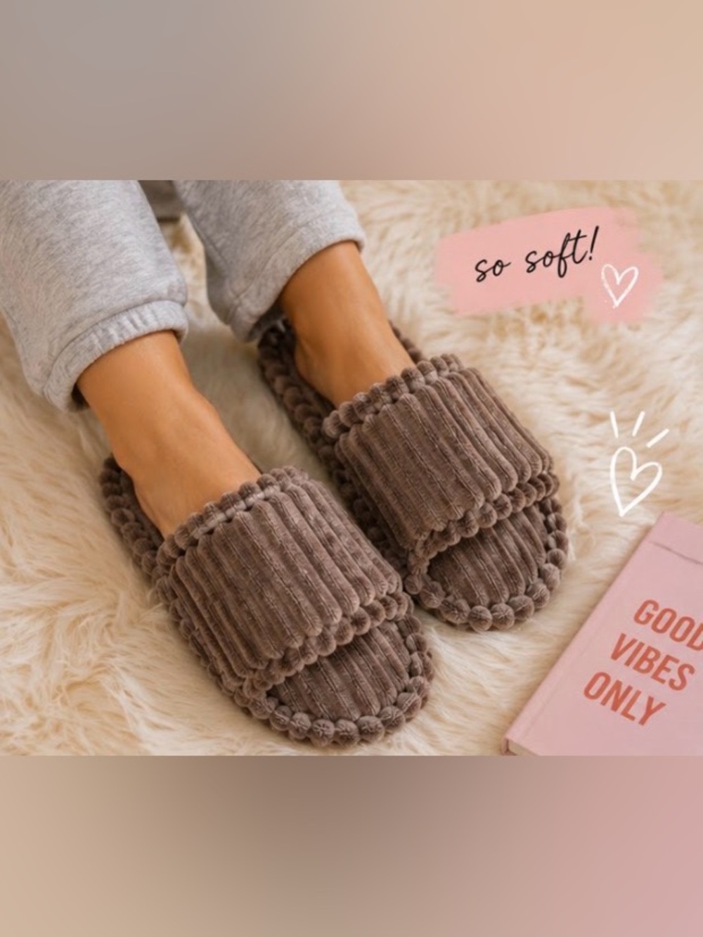 Cozy Brown Women's Slippers NWT